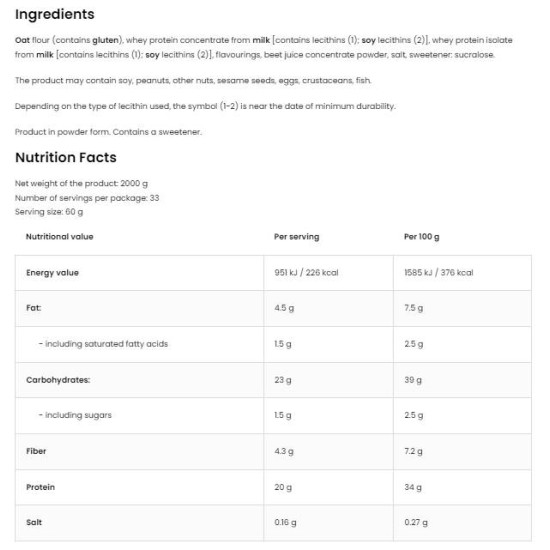 OstroVit Oats & Whey 2000 гр на супер цена