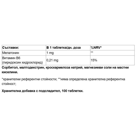 Paladin Pharma Melatonin 1 мг / 100 таблетки на супер цена