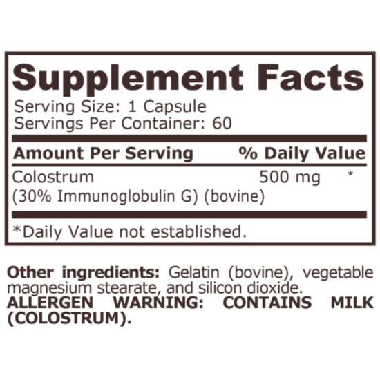 PURE NUTRITION - COLOSTRUM - 60 CAPSULES на супер цена