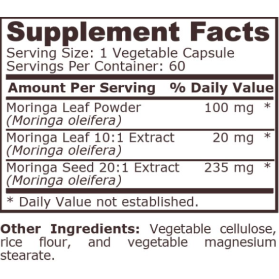 PURE NUTRITION - MORINGA COMPLEX - 60 VEGETABLE CAPSULES на супер цена
