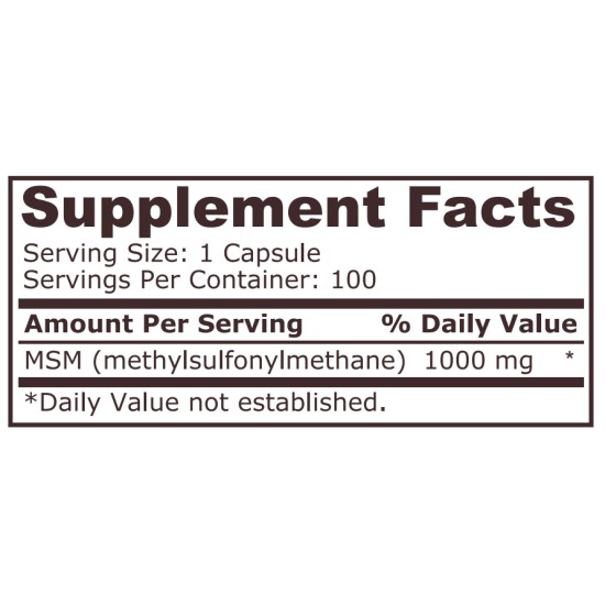 Pure Nutrition MSM 1000 - 100 CAPSULES на супер цена