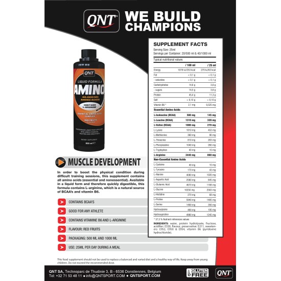 QNT Sport Nutrition Amino Liquid 500 мл на супер цена
