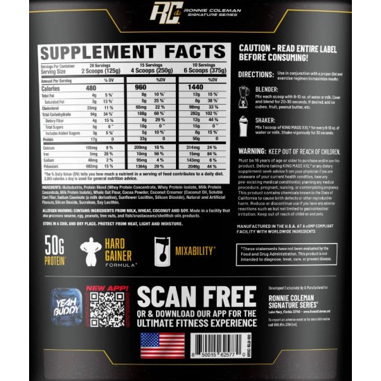 Ronnie Coleman King Mass XXL Gainer | Super Anabolic Growth Accelerator 6800 гр на изгодни цени Ronnie Coleman King Mass XXL Gainer | Super Anabolic Growth Accelerator 6800 гр на супер цена