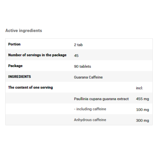 SFD Guarana Caffeine- 90tabs на супер цена