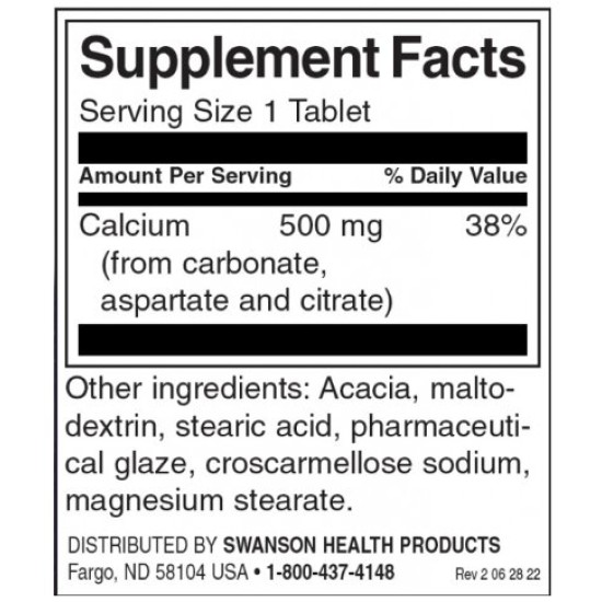 Swanson Calcium 500 мг / 100 таблетки на супер цена