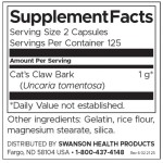 Swanson Cat's Claw 500 мг / 250 капсули на супер цена