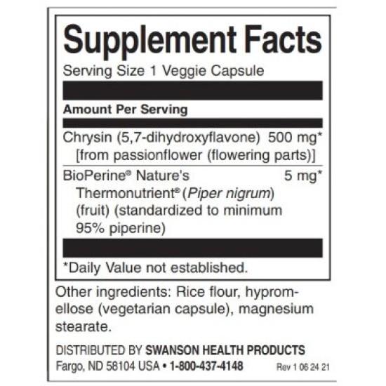 Swanson Chrysin 505 мг / 30 капсули на супер цена