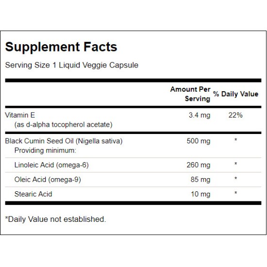 Swanson Black Cumin Seed Oil 500 мг / 60 капсули на супер цена