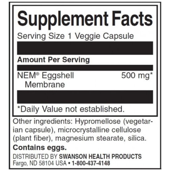 Swanson Eggshel Мembrane 500 мг / 30 капсули на супер цена