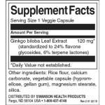 SWANSON Ginkgo Biloba Extact 120 мг / 100 капсули на супер цена