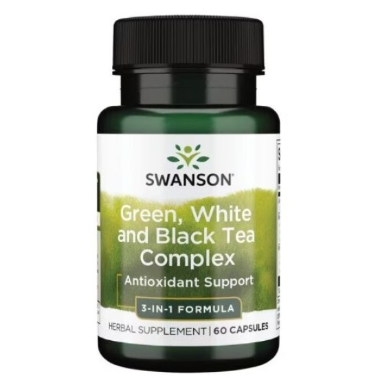 Swanson Green, White and Black Tea Complex 60 капсули на супер цена