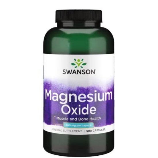 Swanson Magnesium Оxide 200 мг / 500 капсули на супер цена