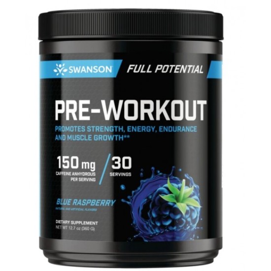 Swanson Full Potential Pre-Workout - Blue Raspberry 360 гр на супер цена