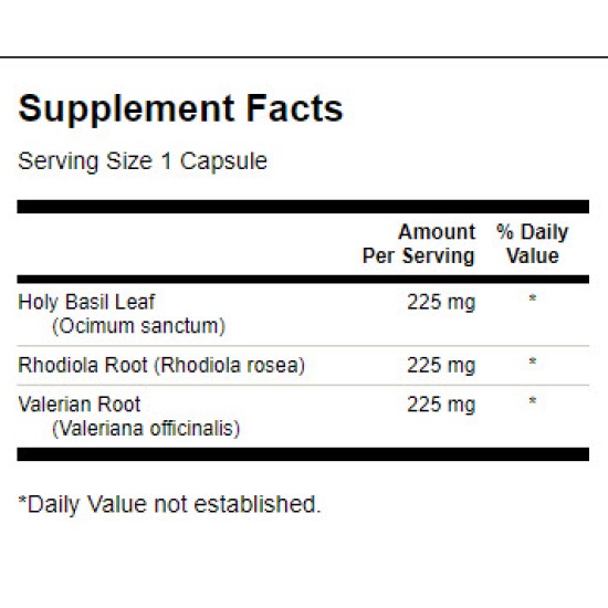 Swanson Rhodiola Holy Basil Valerian Stress Comp 180 капсули на супер цена