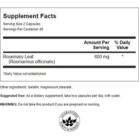 Swanson Rosemary 400 mg / 90 caps на супер цена