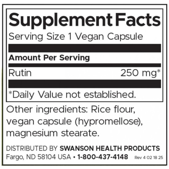 Swanson Rutin Natural Bioflavanoid 250 мг / 250 капсули на супер цена