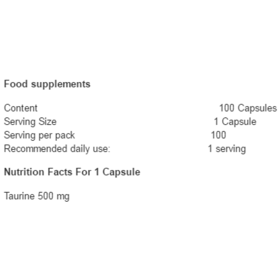 Swanson Taurine 500 mg / 100 caps на супер цена