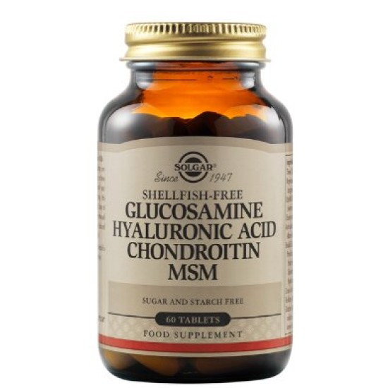 Solgar Glucosamine, Hyaluronic Acid, Chondroitin & MSM 60 таблетки на супер цена
