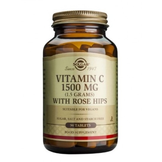 Solgar Vitamin C 1500 mg + Rose Hips 90 таблетки на супер цена