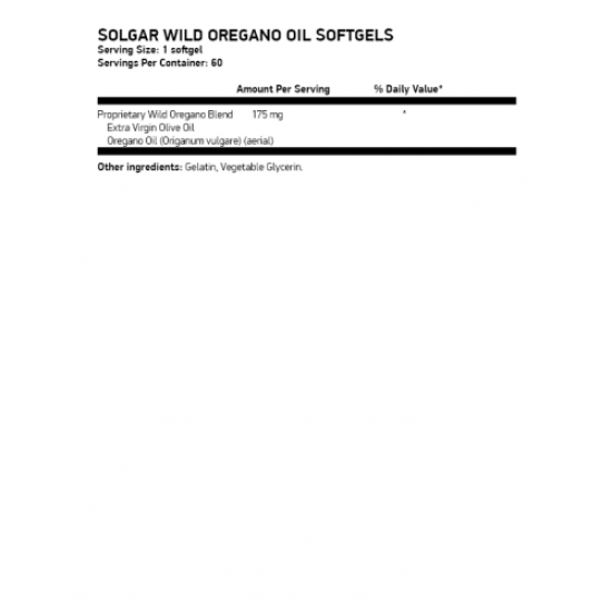 Solgar Wild Oregano Oil 175 Mg, 60 softgels на супер цена