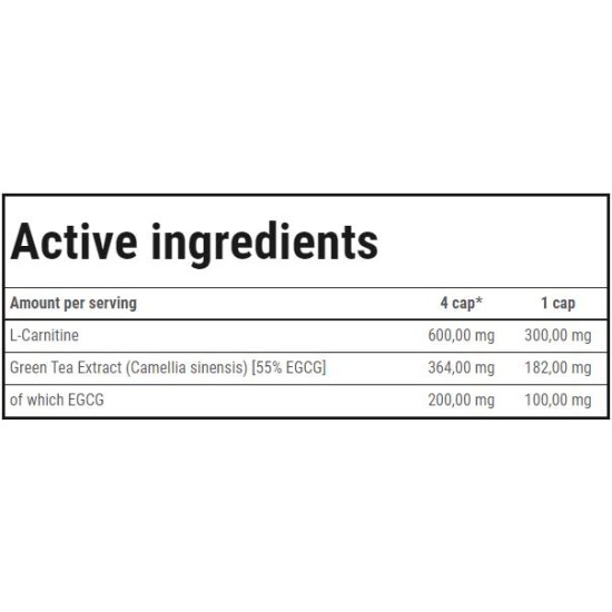 TREC NUTRITION L-Carnitine + Green Tea 180 капсули на супер цена