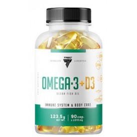TREC NUTRITION Omega-3 + D3 90 гел капсули