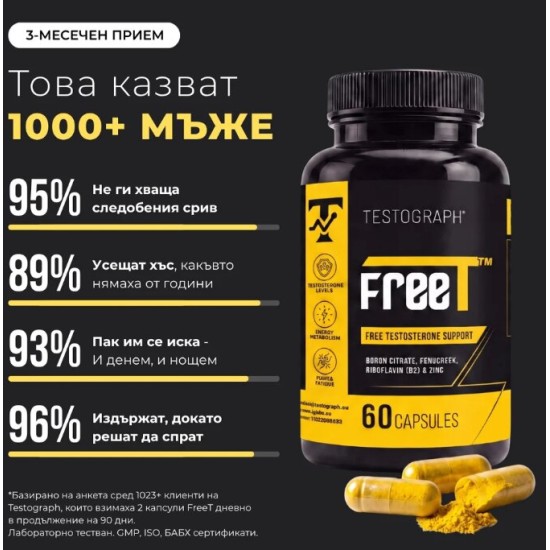 Testograph FreeT | with Fenugreek, Boron & Zinc 60 капсули на супер цена