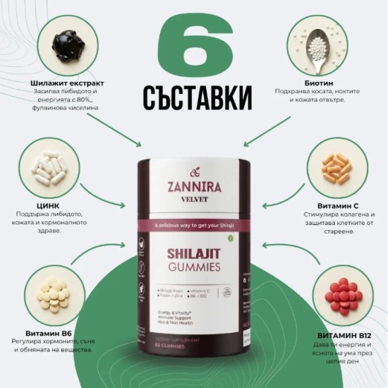 Testograph Shilajit Gummies 1750 мг / 60 желирани бонбони на супер цена