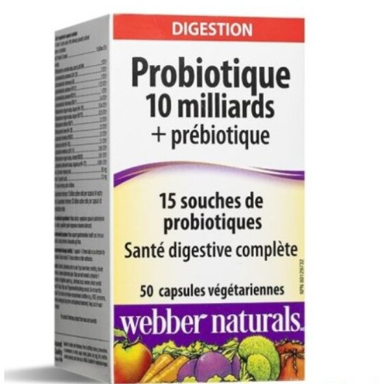 Webber Naturals Probiotique 10 milliards + Prebiotique 50 капсули на супер цена