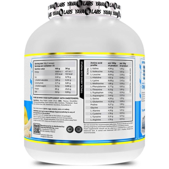 Yava Labs Pure Iso Whey | 100% Whey Isolate 1000 гр на супер цена