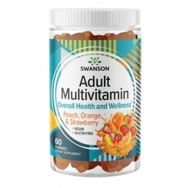 Swanson Adult Multivitamin Gummies - Peach, Orange & Strawberry 60 дъвчащи таблетки