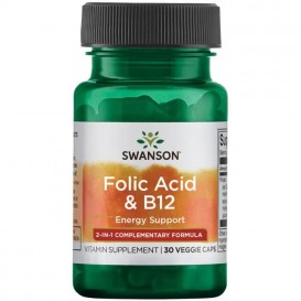 Swanson Folic Acid & B12 30 веге капсули