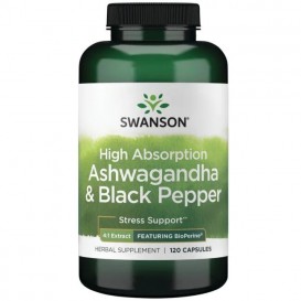 Swanson High Absorption Ashwagandha Black Pepper - Featuring BioPerine 120 капсули