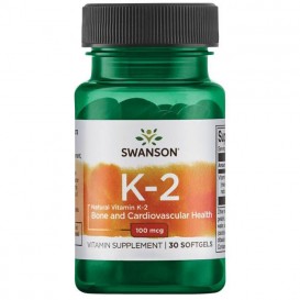 Swanson Високоефективен Натурален Витамин К2 30 SOFTGELS
