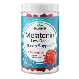 Swanson Melatonin Low Dose Gummies - Strawberry 60 дъвчащи таблетки