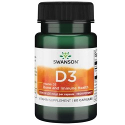 Swanson Високоефективен витамин D3 60 капсули