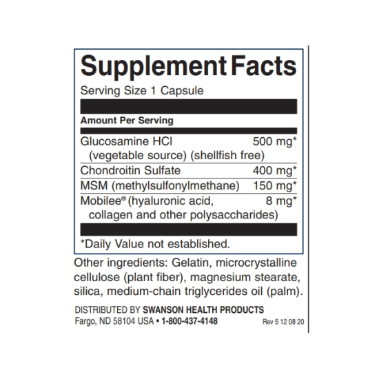 Swanson Glucosamine Chondroitin and MSM 90 капсули на супер цена