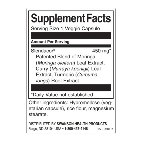 Swanson Slimming Thermogenic Complex - Featuring Slendacor 60 капсули на супер цена