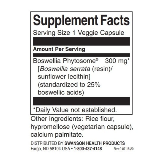 Swanson Standardized Boswellia Phytosome 60 веге капсули на супер цена