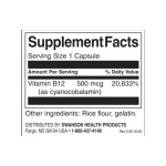 Swanson Vitamin B12 250 капсули на супер цена