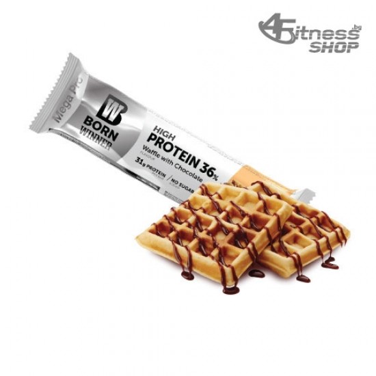 BORN WINNER Mega Pro High Protein 36% Wafffle With Chocolate 85 гр на супер цена
