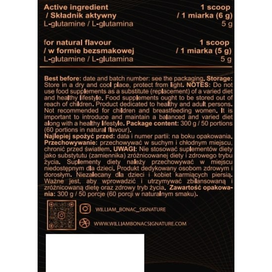 William Bonac THE LEGEND SERIES GLUTA LEGEND 500 гр / 100 дози на супер цена