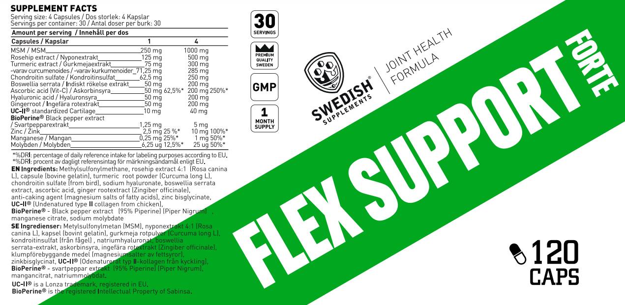 ᐉ SWEDISH Supplements Flex Support Forte | with UC-II® 120 капсули на ...